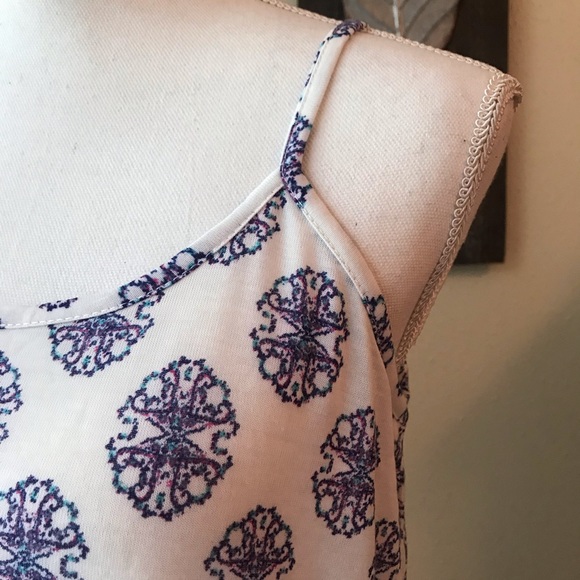 pink rose white blue tank NWT - Picture 4 of 7